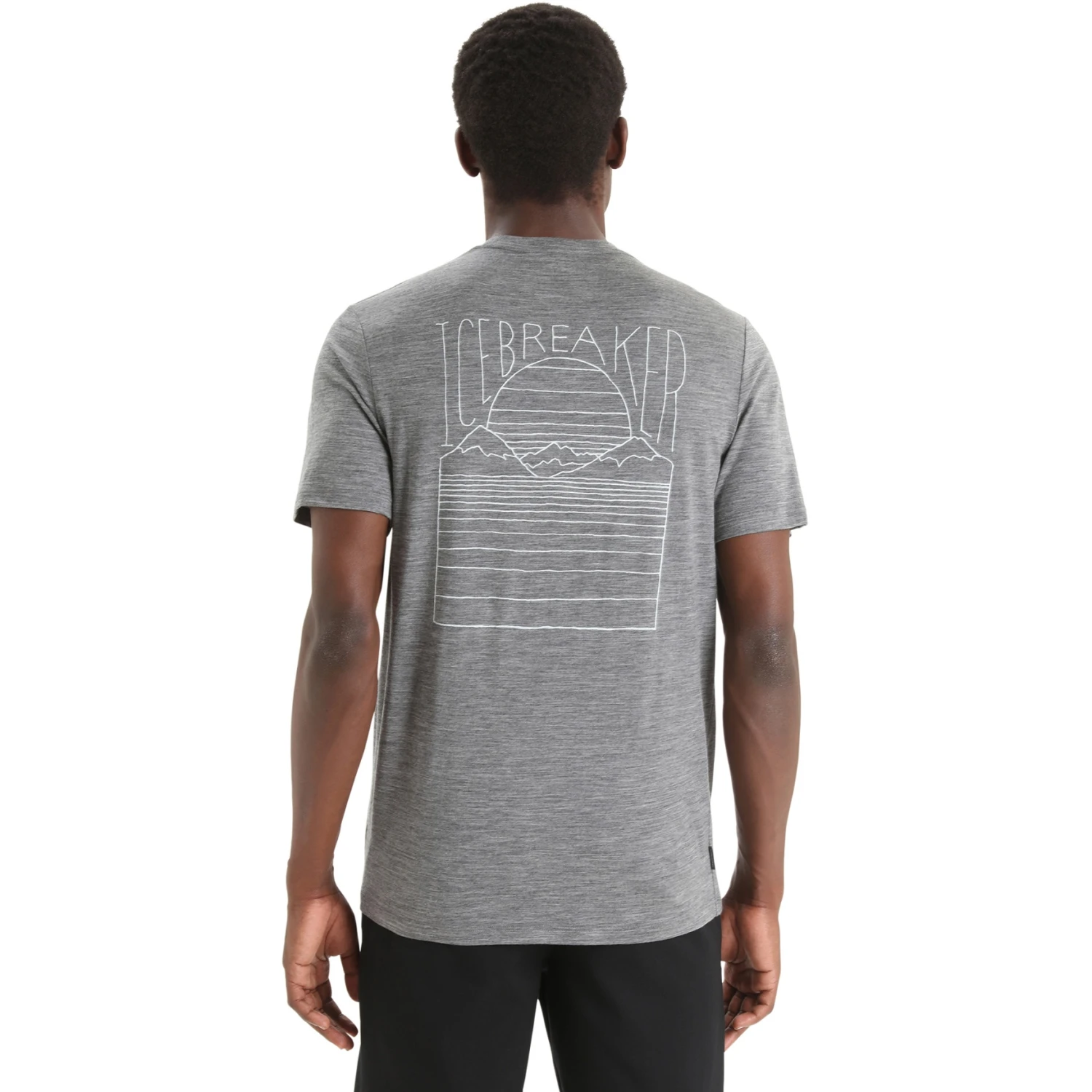 Icebreaker T-Shirt Homme - Tech Lite II Mountain Sunset - Gritstone Hthr 2 Icebreaker T-Shirt Homme - Tech Lite II Mountain Sunset - Gritstone Hthr – Image 2