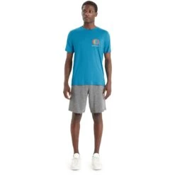 Icebreaker T-Shirt Homme - Tech Lite II Spring Glow - Geo Blue 11 Icebreaker T-Shirt Homme - Tech Lite II Spring Glow - Geo Blue -Icebreaker icebreaker mens tech lite ii spring glow short sleeve tee geo blue 5 1383052