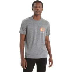 Icebreaker T-Shirt Homme - Tech Lite II Spring Glow - Gritstone Hthr