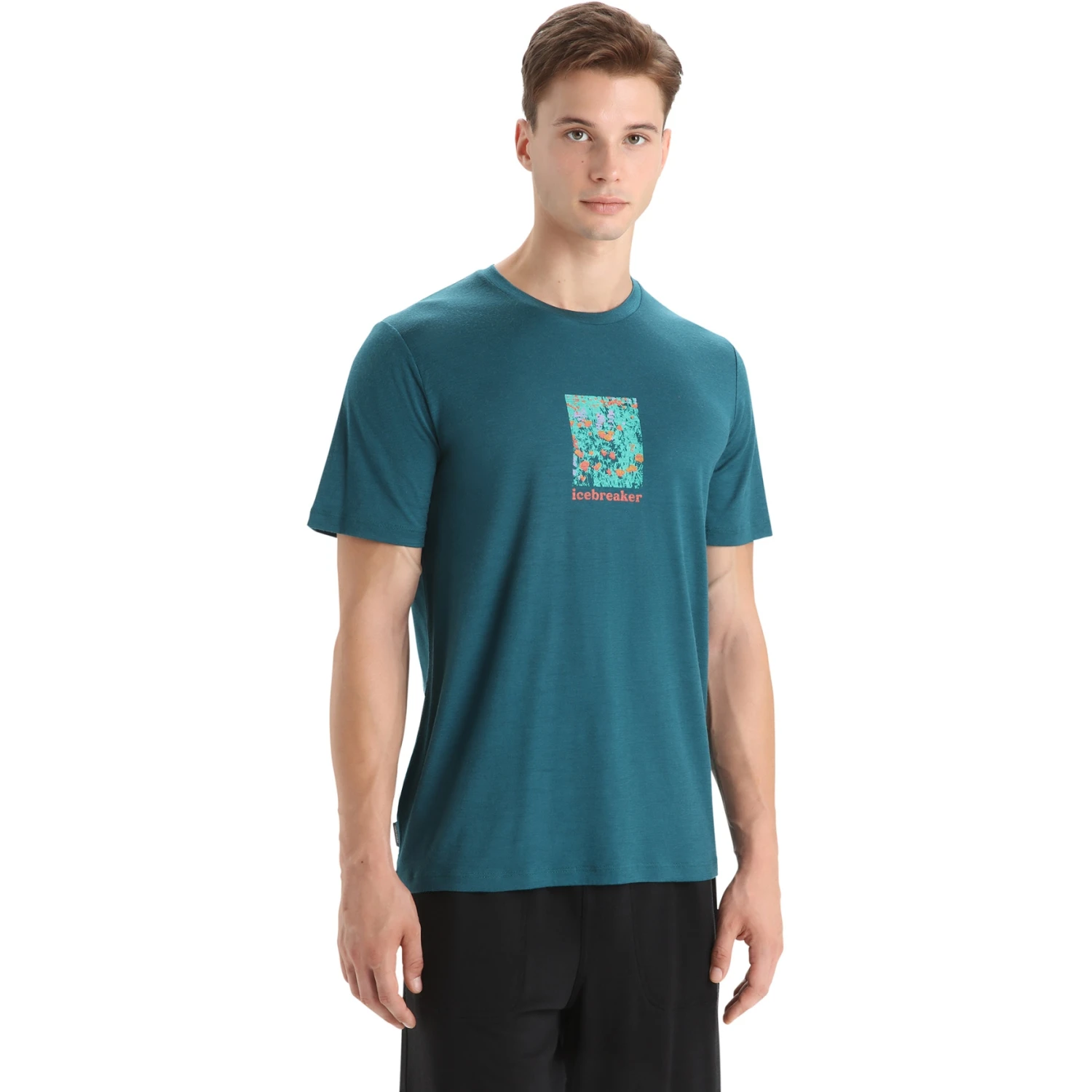 Icebreaker T-Shirt Homme - Tech Lite II Wildflower Bloom - Green Glory 1 Icebreaker T-Shirt Homme - Tech Lite II Wildflower Bloom - Green Glory