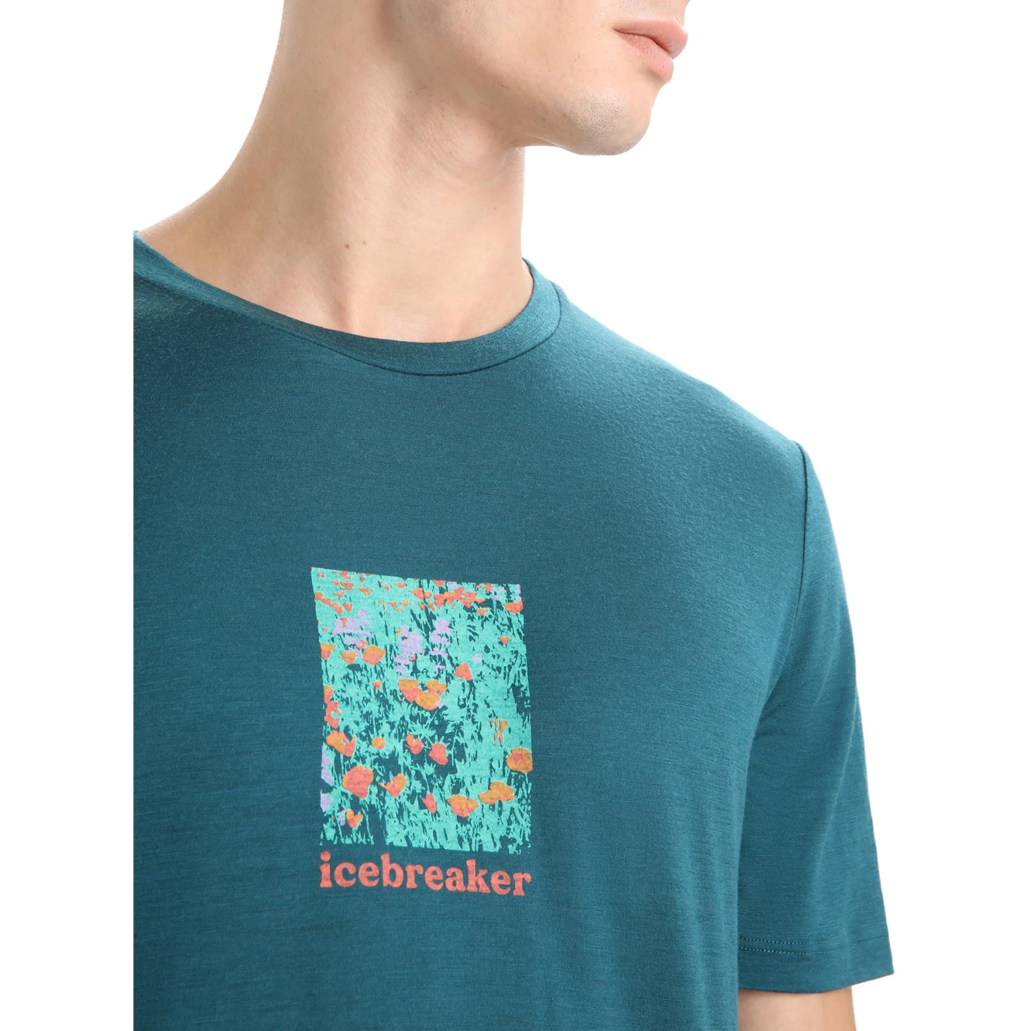 Icebreaker T-Shirt Homme - Tech Lite II Wildflower Bloom - Green Glory 4 Icebreaker T-Shirt Homme - Tech Lite II Wildflower Bloom - Green Glory – Image 4