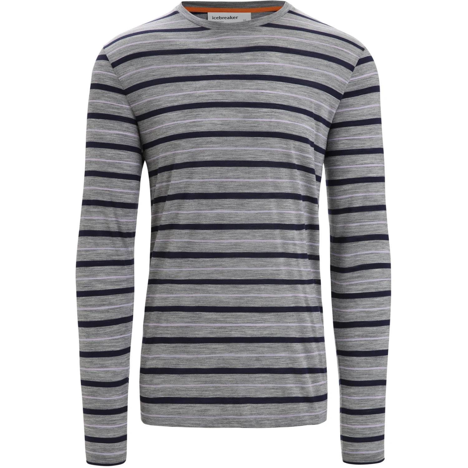 Icebreaker T-Shirt Manches Longues Homme - Wave - Metro Hthr/Midnight Navy/Stripe 3 Icebreaker T-Shirt Manches Longues Homme - Wave - Metro Hthr/Midnight Navy/Stripe â Image 3