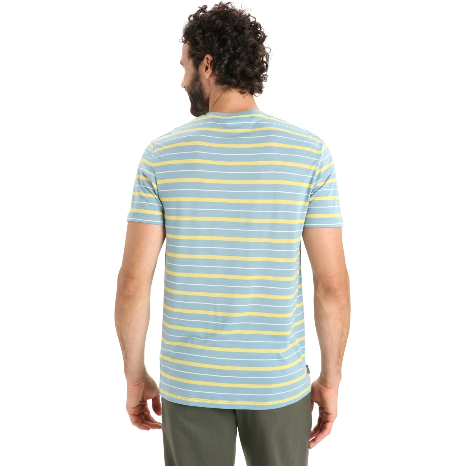 Icebreaker T-Shirt Homme - Wave - Astral Blue/Summer/Stripe 2 Icebreaker T-Shirt Homme - Wave - Astral Blue/Summer/Stripe – Image 2