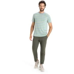 Icebreaker T-Shirt Homme - Wave - Astral Blue/Summer/Stripe 11 Icebreaker T-Shirt Homme - Wave - Astral Blue/Summer/Stripe -Icebreaker icebreaker mens wave short sleeve tee astral blue summer stripe 5 1383376