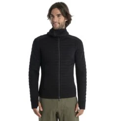 Icebreaker Veste à Capuche Homme - ZoneKnit™ Explore - Noir