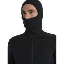 Icebreaker Veste à Capuche Homme - ZoneKnit™ Explore - Noir -Icebreaker icebreaker mens zoneknit explore long sleeve zip hoodie black 8 1536283