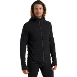 Icebreaker Veste à Capuche Homme - ZoneKnit™ Insulated - Noir