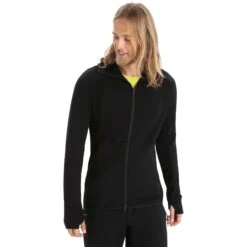 Icebreaker Veste à Capuche Homme - ZoneKnit™ - Noir