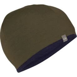 Icebreaker Bonnet Tricoté Réversible - Pocket - Loden/Midnight Navy