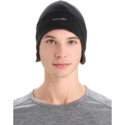 Icebreaker Bonnet - Quantum - Noir 8 Icebreaker Bonnet - Quantum - Noir -Icebreaker icebreaker quantum beanie black 3 1487874