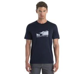 Icebreaker T-Shirt Homme - Tech Lite II Sidecountry Skiers Club - Midnight Navy