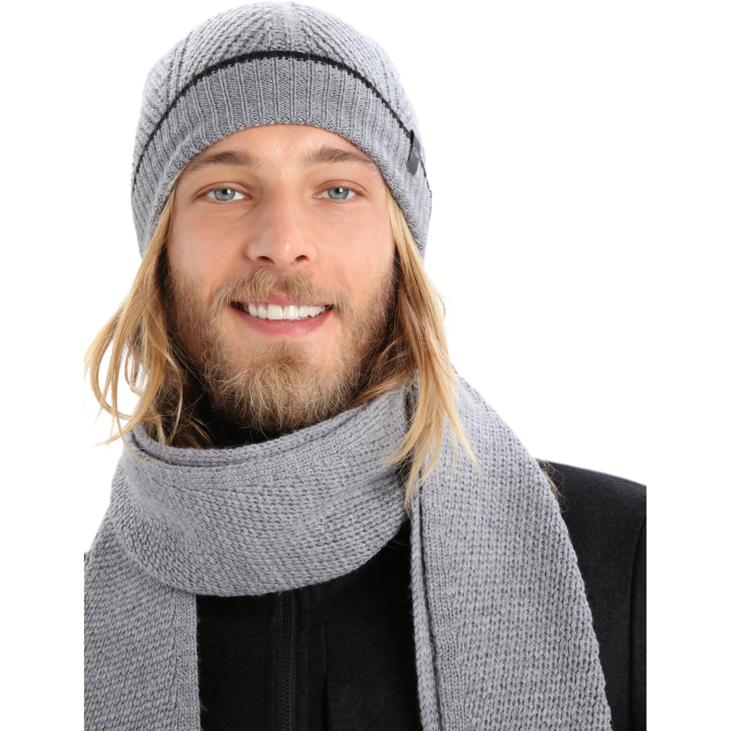 Icebreaker Bonnet Tricoté - Waypoint - Gritstone Hthr/Black 2 Icebreaker Bonnet Tricoté - Waypoint - Gritstone Hthr/Black – Image 2