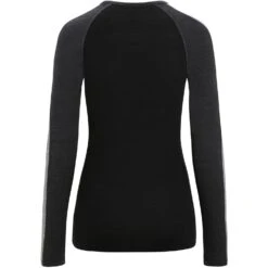Icebreaker Maillot De Corps Manches Longues Femme - 125 ZoneKnit™ Crewe - Jet Hthr/Black/Metro Hthr -Icebreaker icebreaker womens 125 zoneknit long sleeve crewe jet hthr black metro hthr 2 1385360