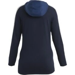 Icebreaker T-Shirt Manches Longues à Capuche Femme - 200 Sonebula Half Zip - Midnight Navy/Royal Navy/Snow -Icebreaker icebreaker womens 200 sonebula half zip long sleeve hood shirt midnight navy royal navy snow 2 1488813