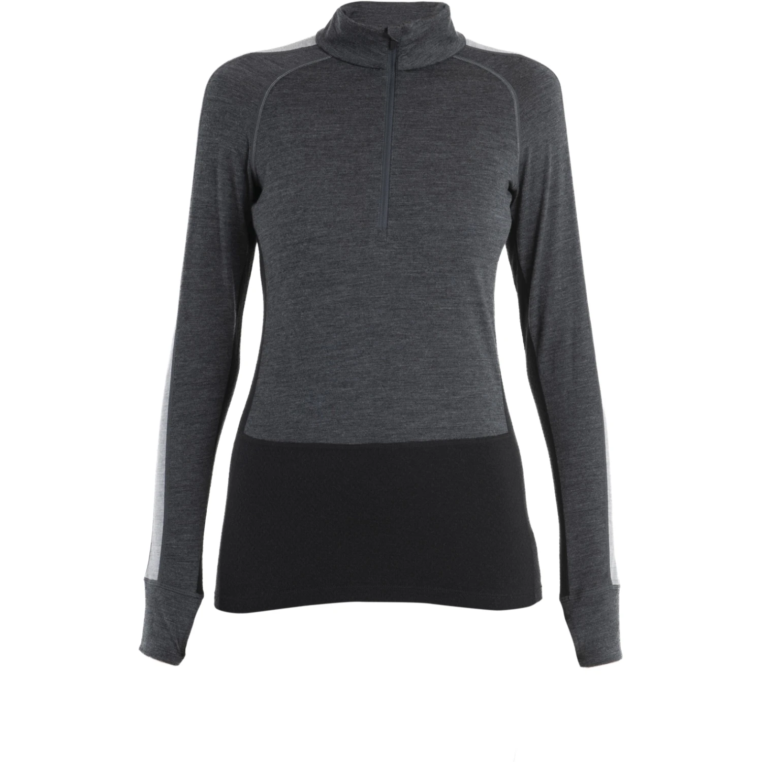 Icebreaker T-Shirt Manches Longues Femme - 200 ZoneKnit™ Half Zip - Jet HTHR/Noir/Metro HTHR 3 Icebreaker T-Shirt Manches Longues Femme - 200 ZoneKnit™ Half Zip - Jet HTHR/Noir/Metro HTHR – Image 3