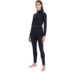 Icebreaker Caleçon Long Femme - 260 Tech High Rise - Midnight Navy -Icebreaker icebreaker womens 260 tech high rise leggings midnight navy 6 1272212