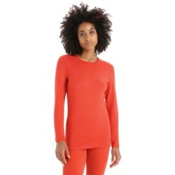 Icebreaker T-Shirt Manches Longues Femme - 260 Tech Crewe - Vibrant Earth