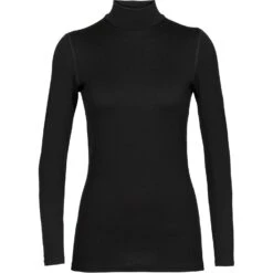 Icebreaker T-Shirt Manches Longues Femme - 260 Tech Turtleneck - Noir -Icebreaker icebreaker womens 260 tech long sleeve turtleneck black 1 1272473