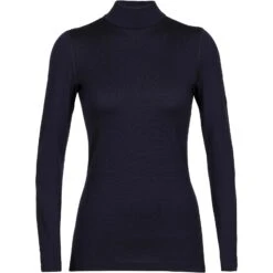 Icebreaker T-Shirt Manches Longues Femme - 260 Tech Turtleneck - Midnight Navy -Icebreaker icebreaker womens 260 tech long sleeve turtleneck midnight navy 1 1272483
