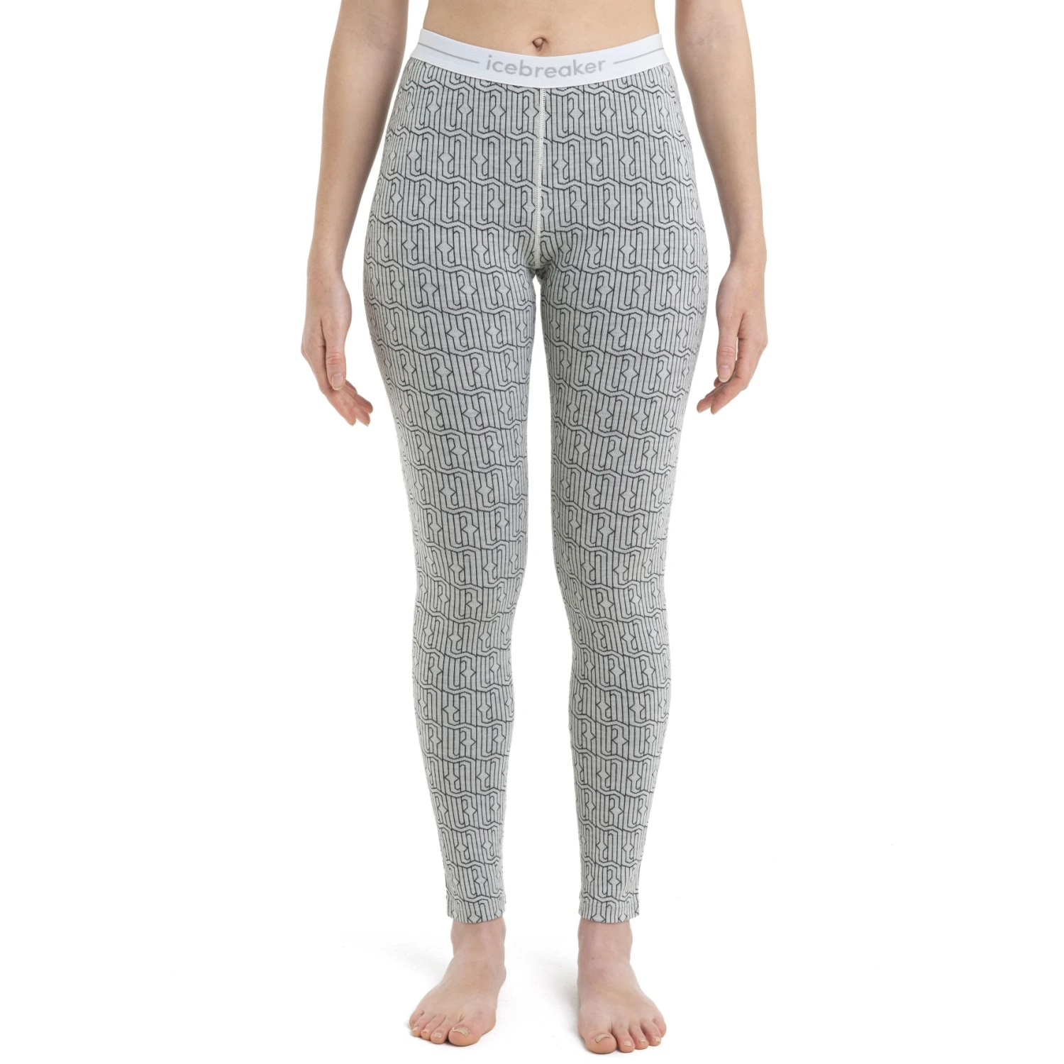 Icebreaker Collant Femme - 260 Vertex Herenga - Snow/Noir 1 Icebreaker Collant Femme - 260 Vertex Herenga - Snow/Noir