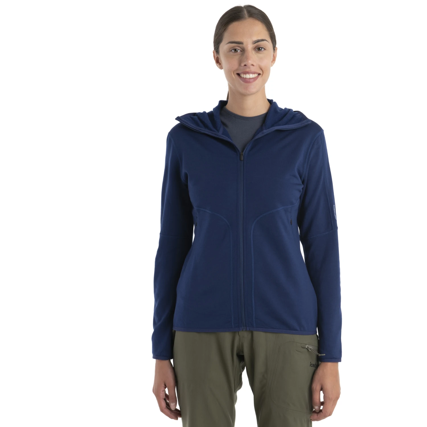 Icebreaker Veste Polaire à Capuche Femme - 560 Realfleece™ Elemental II - Royal Navy 1 Icebreaker Veste Polaire à Capuche Femme - 560 Realfleece™ Elemental II - Royal Navy