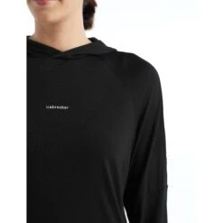 Icebreaker Haut à Capuche Manches Longues Femme - Cool-Lite™ - Noir -Icebreaker icebreaker womens cool lite long sleeve hoodie black 5 1269759
