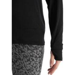 Icebreaker Haut à Capuche Manches Longues Femme - Cool-Lite™ - Noir -Icebreaker icebreaker womens cool lite long sleeve hoodie black 6 1269760