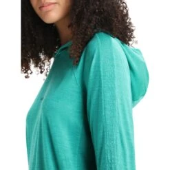 Icebreaker Haut à Capuche Manches Longues Femme - Cool-Lite™ - Fresh -Icebreaker icebreaker womens cool lite long sleeve hoodie fresh 7 1381076