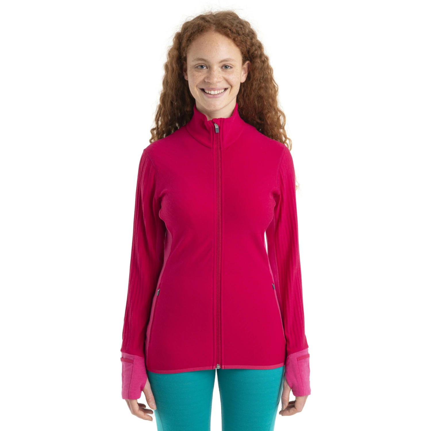 Icebreaker Veste Polaire Femme - Descender - Electron Pink/Tempo 1 Icebreaker Veste Polaire Femme - Descender - Electron Pink/Tempo