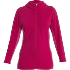 Icebreaker Veste Polaire à Capuche Femme - Descender - Electron Pink/Tempo 11 Icebreaker Veste Polaire à Capuche Femme - Descender - Electron Pink/Tempo -Icebreaker icebreaker womens descender zip hood long sleeve midlayer electron pink tempo 1 1487895