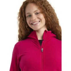 Icebreaker Veste Polaire à Capuche Femme - Descender - Electron Pink/Tempo 15 Icebreaker Veste Polaire à Capuche Femme - Descender - Electron Pink/Tempo -Icebreaker icebreaker womens descender zip hood long sleeve midlayer electron pink tempo model 5 1498663
