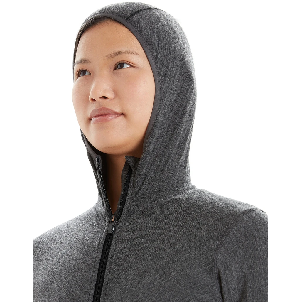 Icebreaker Veste Polaire à Capuche Femme - Descender - Jet HTHR/Black 2 Icebreaker Veste Polaire à Capuche Femme - Descender - Jet HTHR/Black – Image 2