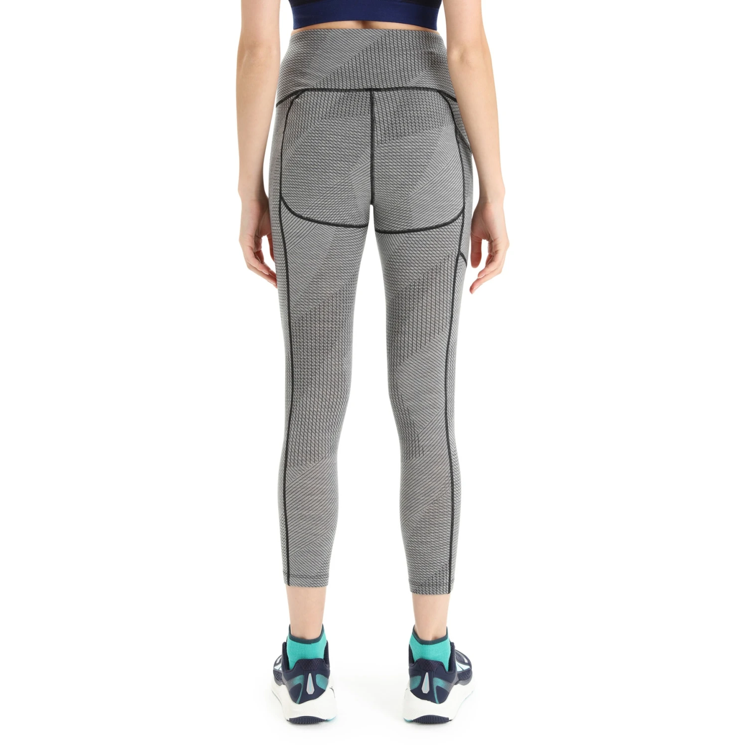 Icebreaker Collants Femme - Fastray Gridlines High Rise - Metro Hthr/Black/AOP 2 Icebreaker Collants Femme - Fastray Gridlines High Rise - Metro Hthr/Black/AOP – Image 2