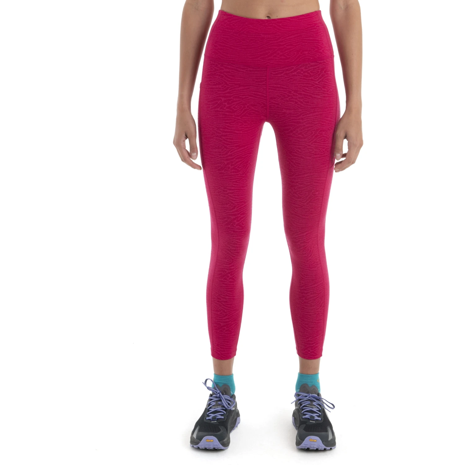 Icebreaker Collant Femme - Fastray Topo Lines High Rise - Electron Pink/Tempo/AOP 1 Icebreaker Collant Femme - Fastray Topo Lines High Rise - Electron Pink/Tempo/AOP