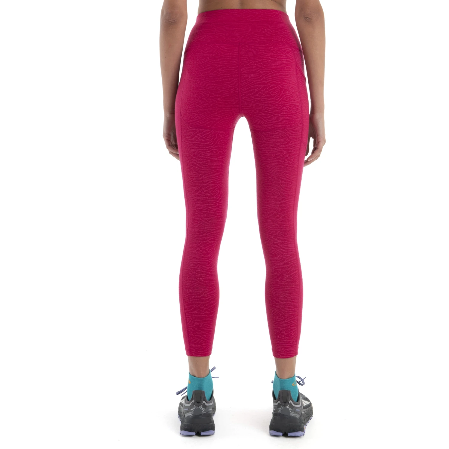 Icebreaker Collant Femme - Fastray Topo Lines High Rise - Electron Pink/Tempo/AOP 2 Icebreaker Collant Femme - Fastray Topo Lines High Rise - Electron Pink/Tempo/AOP – Image 2