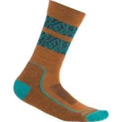 Icebreaker Chaussettes Femme - Hike+ Light Crew Natural Summit - Earth/Flux Green/Black