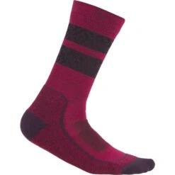 Icebreaker Chaussettes Femme - Hike+ Light Crew Natural Summit - Electron Pink/Nightshade/Black