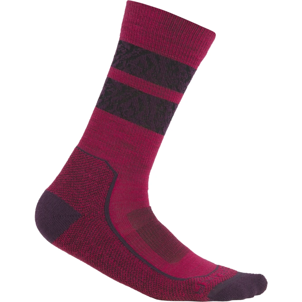 Icebreaker Chaussettes Femme - Hike+ Light Crew Natural Summit - Electron Pink/Nightshade/Black 1 Icebreaker Chaussettes Femme - Hike+ Light Crew Natural Summit - Electron Pink/Nightshade/Black