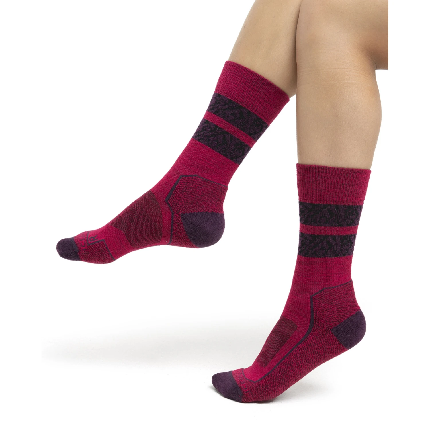 Icebreaker Chaussettes Femme - Hike+ Light Crew Natural Summit - Electron Pink/Nightshade/Black 2 Icebreaker Chaussettes Femme - Hike+ Light Crew Natural Summit - Electron Pink/Nightshade/Black – Image 2