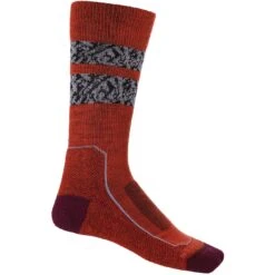 Icebreaker Chaussettes Femme - Hike+ Light Crew Natural Summit - Vibrant Earth/Go Berry