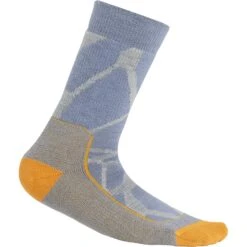 Icebreaker Chaussettes Femme - Hike+ Medium Crew Fractured Landscapes - Ether/Kyanite/Solar