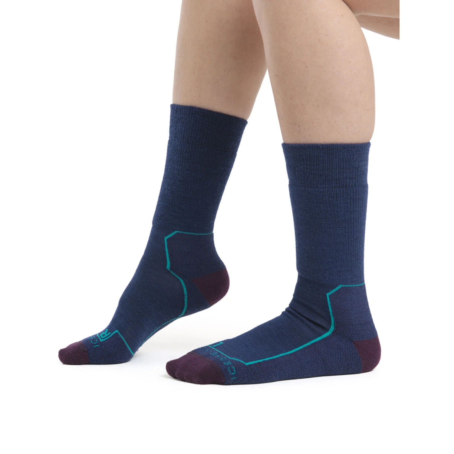 Icebreaker Chaussettes Femme - Hike+ Medium Crew - Royal Navy/Nightshade/Flux Green 2 Icebreaker Chaussettes Femme - Hike+ Medium Crew - Royal Navy/Nightshade/Flux Green – Image 2