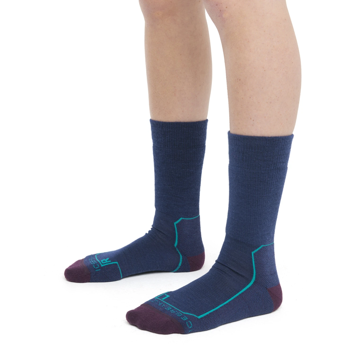 Icebreaker Chaussettes Femme - Hike+ Medium Crew - Royal Navy/Nightshade/Flux Green 4 Icebreaker Chaussettes Femme - Hike+ Medium Crew - Royal Navy/Nightshade/Flux Green – Image 4