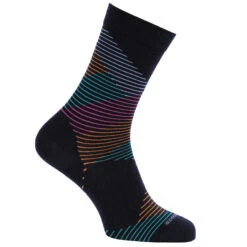 Icebreaker Chaussettes Femme - Lifestyle Fine Gauge Crew Dashes - Midnight Navy/Kyanite
