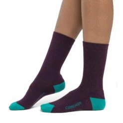 Icebreaker Chaussettes Femme - Lifestyle Light Crew - Nightshade/Flux Green