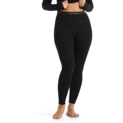 Icebreaker Caleçon Long Femme - Merino - Noir