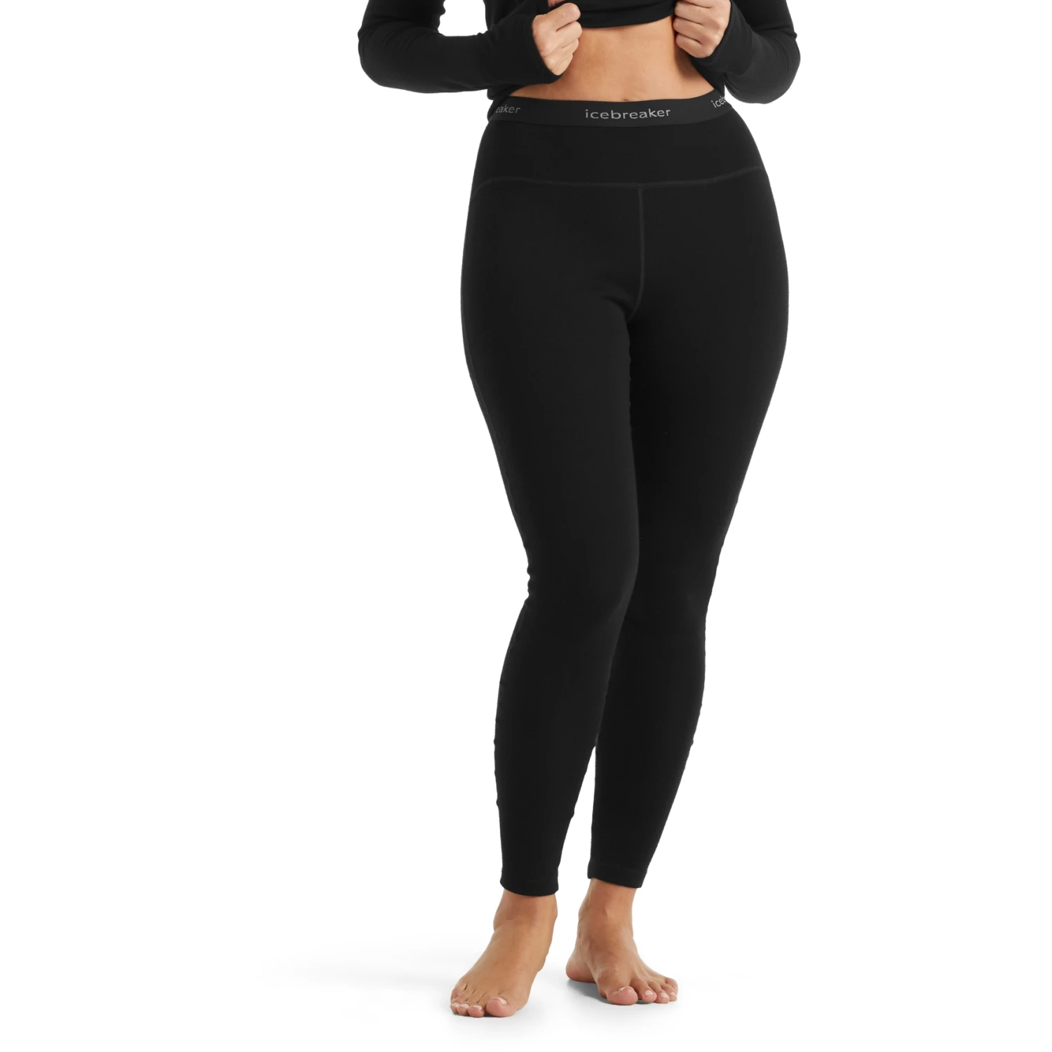 Icebreaker Caleçon Long Femme - Merino - Noir 1 Icebreaker Caleçon Long Femme - Merino - Noir