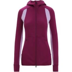 Icebreaker Veste à Capuche Femme - Quantum ZoneKnit™ - Go Berry/Purple Gaze -Icebreaker icebreaker womens merino quantum zoneknit long sleeve zip hoodie go berry purple gaze 1 1384483