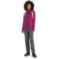 Icebreaker Veste à Capuche Femme - Quantum ZoneKnit™ - Go Berry/Purple Gaze -Icebreaker icebreaker womens merino quantum zoneknit long sleeve zip hoodie go berry purple gaze 5 1384487