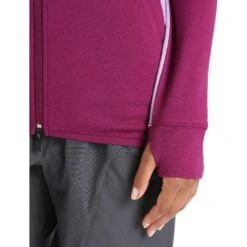 Icebreaker Veste à Capuche Femme - Quantum ZoneKnit™ - Go Berry/Purple Gaze -Icebreaker icebreaker womens merino quantum zoneknit long sleeve zip hoodie go berry purple gaze 8 1384490